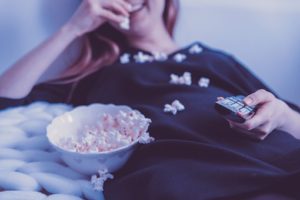 woman watching movie